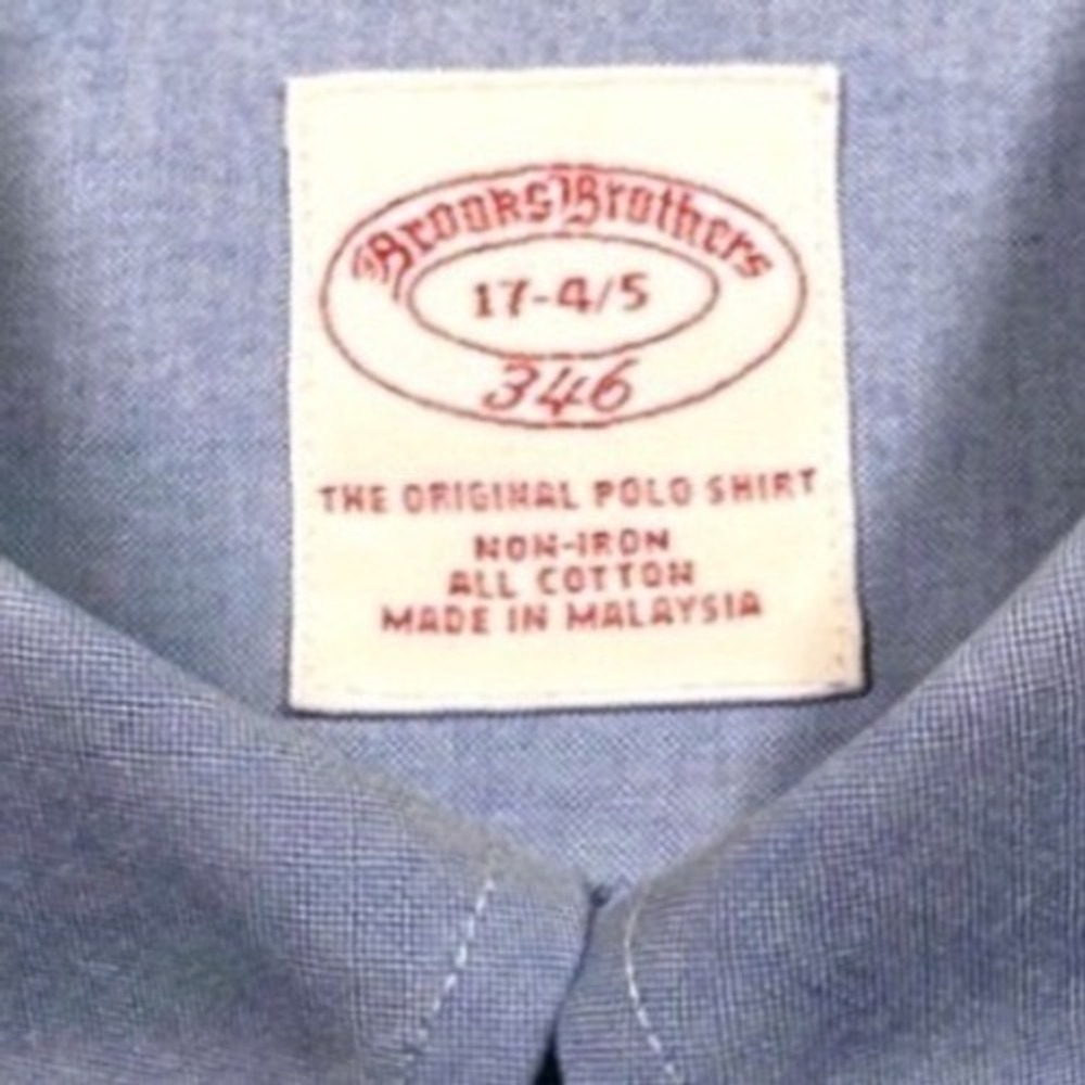 LOT OF 2 Brooks Brothers Dress Shirts 17 4/5 (XL) 1 Blue 1 Orange Plaid Non Iron - Picture 6 of 15